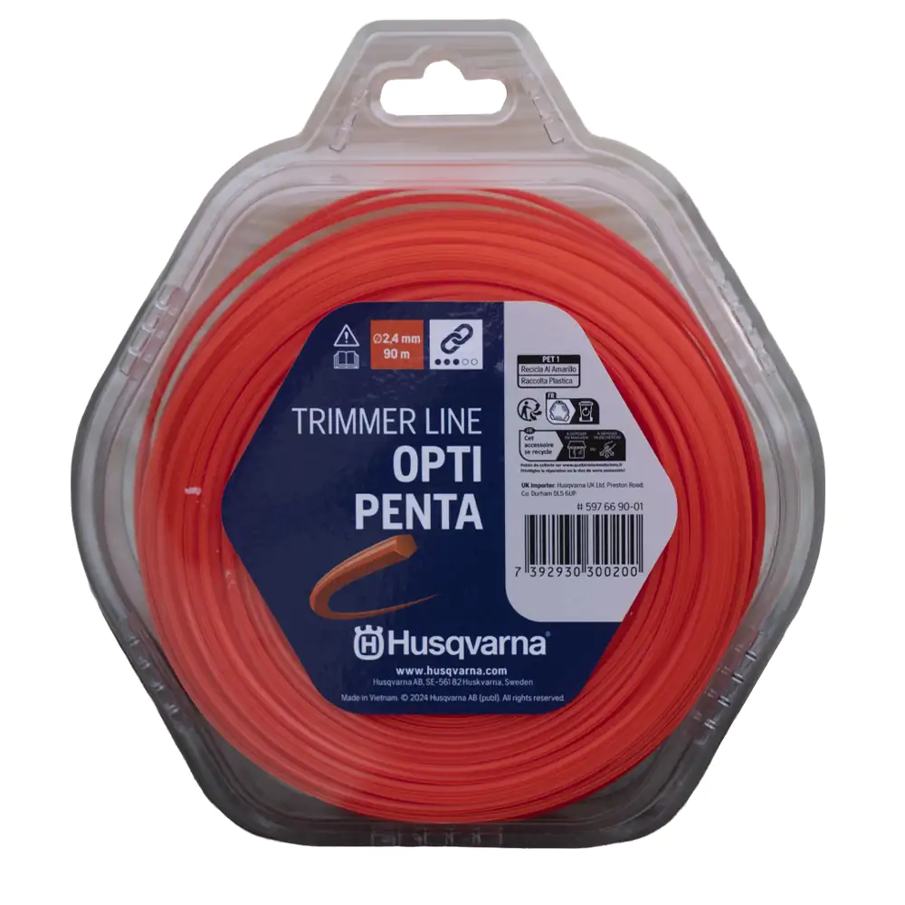 Hilo Nylon OPTI PENTA 2.4MM X 90M Husqvarna - Hilo Nylon OPTI PENTA 2.4MM X 90M Husqvarna